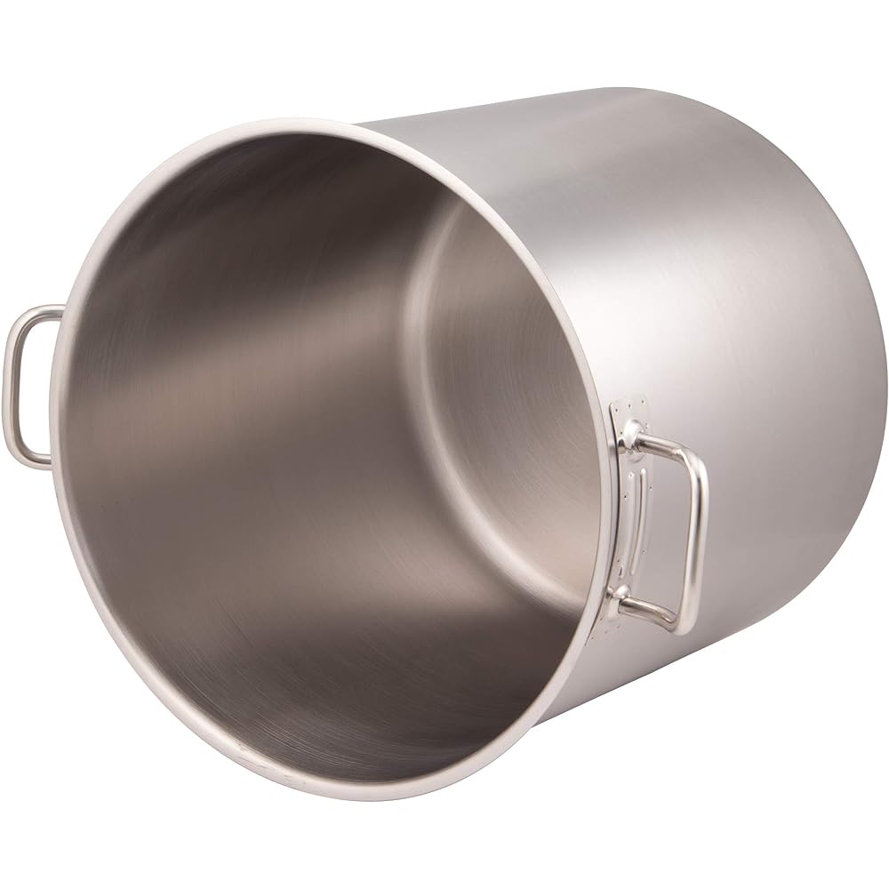 Endo Shoji Commercial TKG PRO Pot (No Lid) 24cm Induction Cooker Compatible Stainless Steel AZV6624