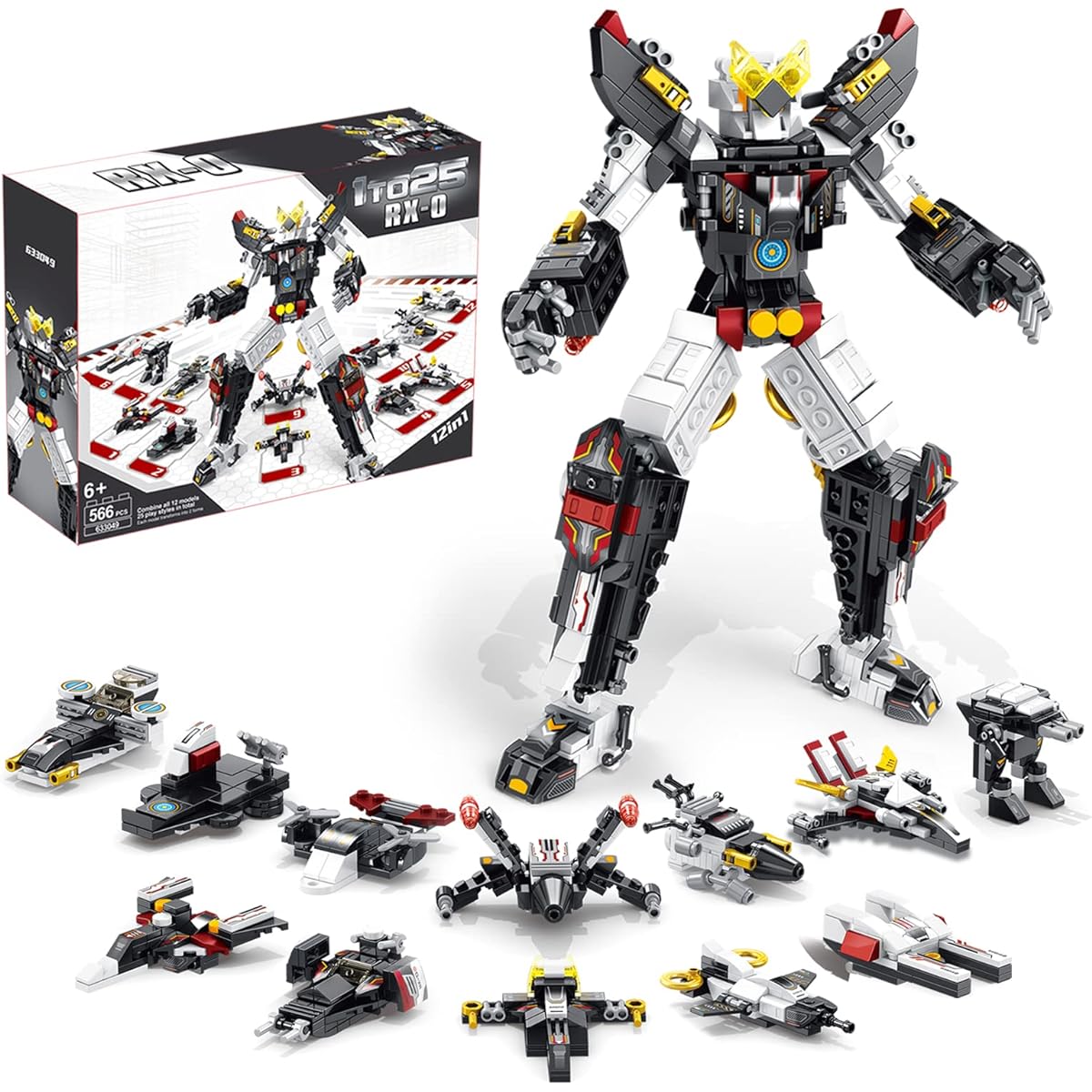 Lemon Legend Stem Building Toys 25 in 1 Building Robot for Kids Creative Blocks Airplane Kit Perfect for Boys and Girls Ages 6 7 8 9 10 11 12 566 Pieces