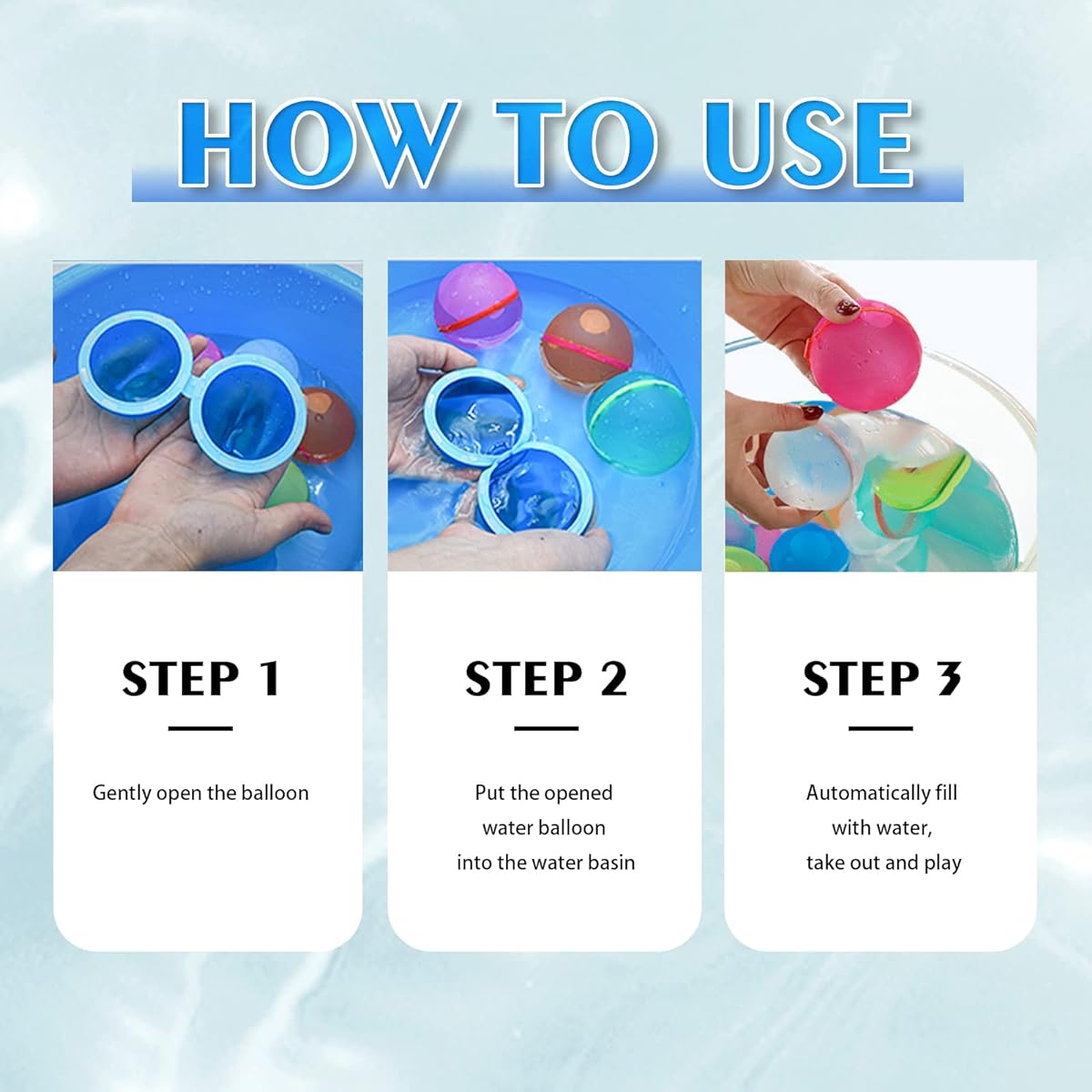 Reusable Water Balloon Water Bomb Splash Ball Quick Fill Self Seal Silicone Refillable Water Ball Outdoor Activities Summer Toys Pool Beach Water Games Toys Ages 4-12 (18 Pieces)