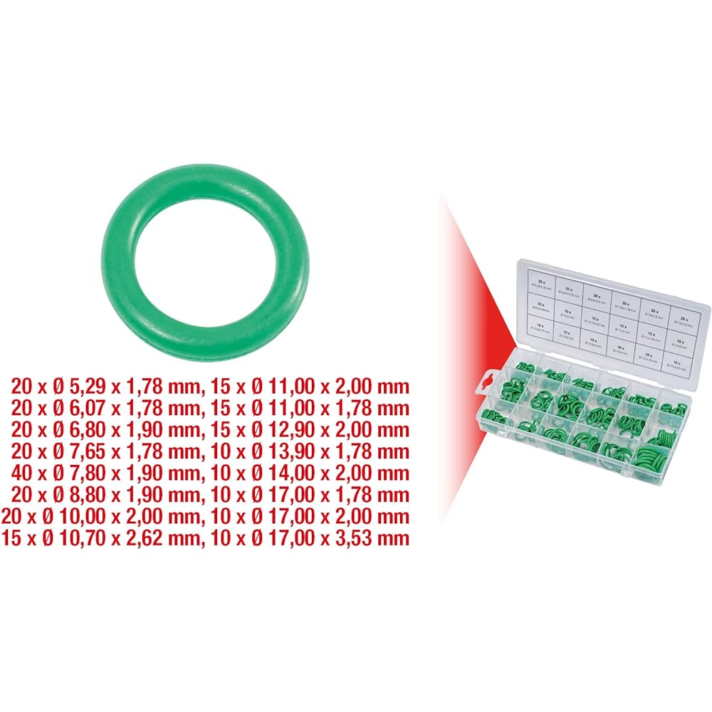 KS TOOLS O-rings assortment for HNBR air conditioning 270 pcs 970.0340