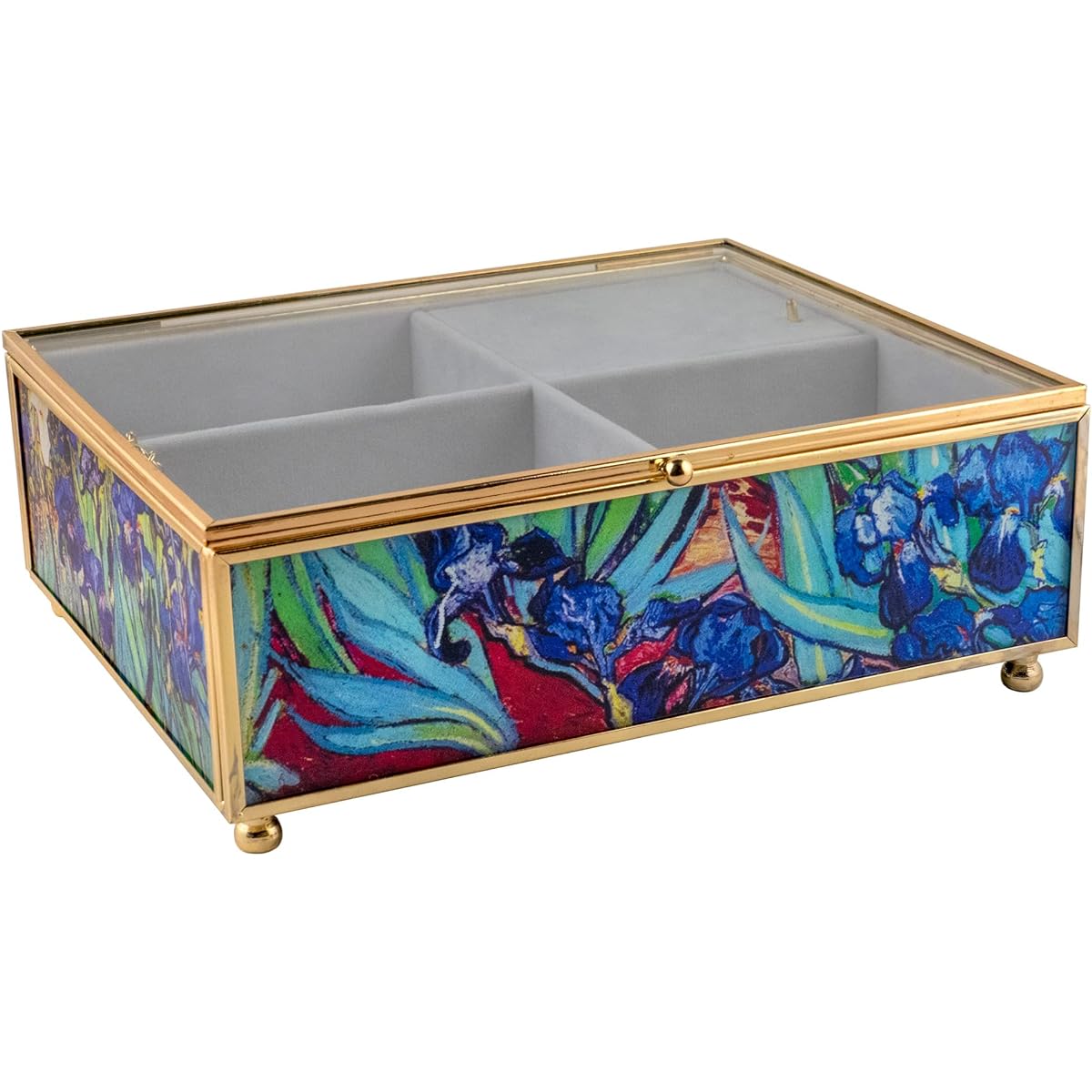 The San Francisco Music Box Company Iris Glass Music Box Jewelry Box