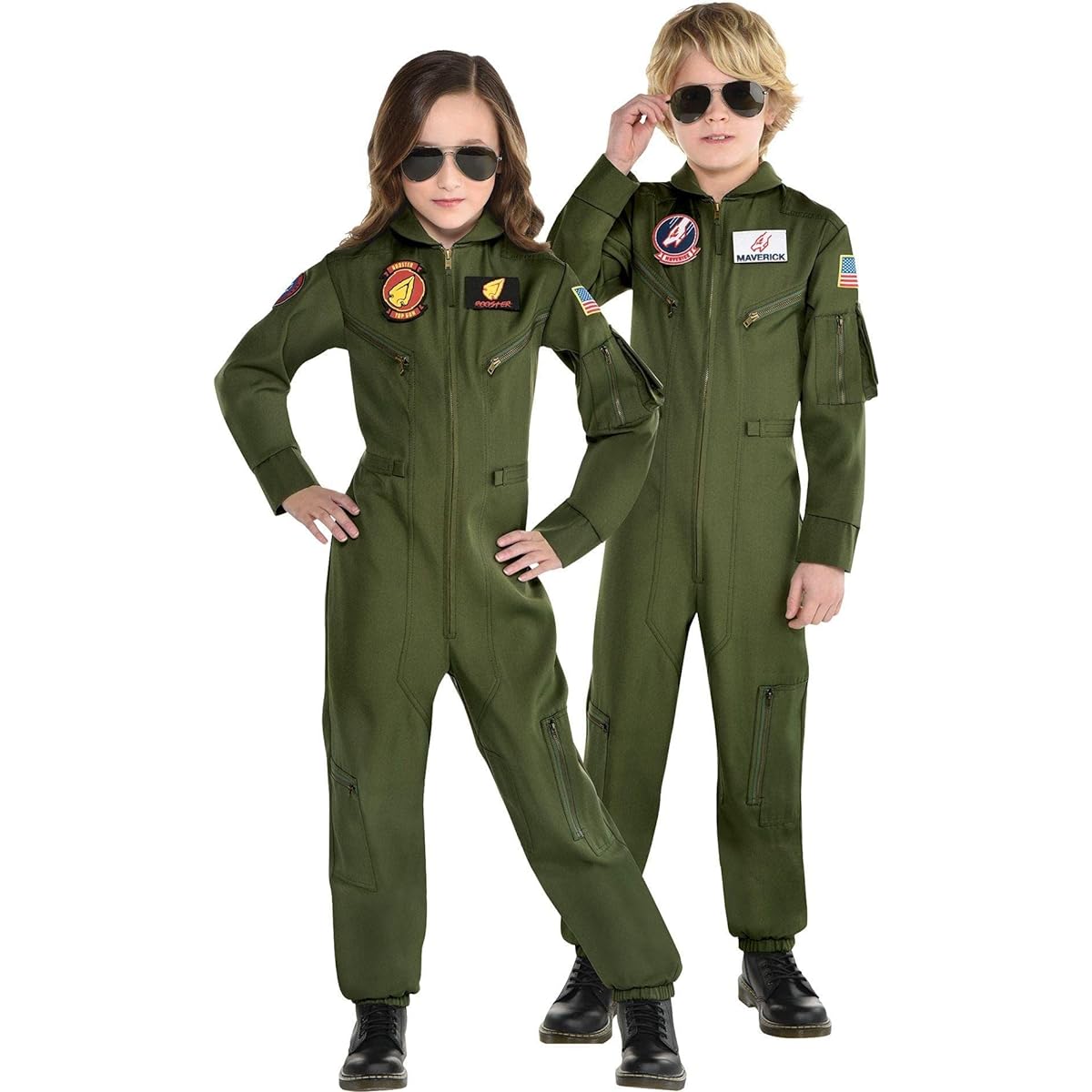 Child Top Gun Maverick Flight Suit Costume S Size 4-6 1pc
