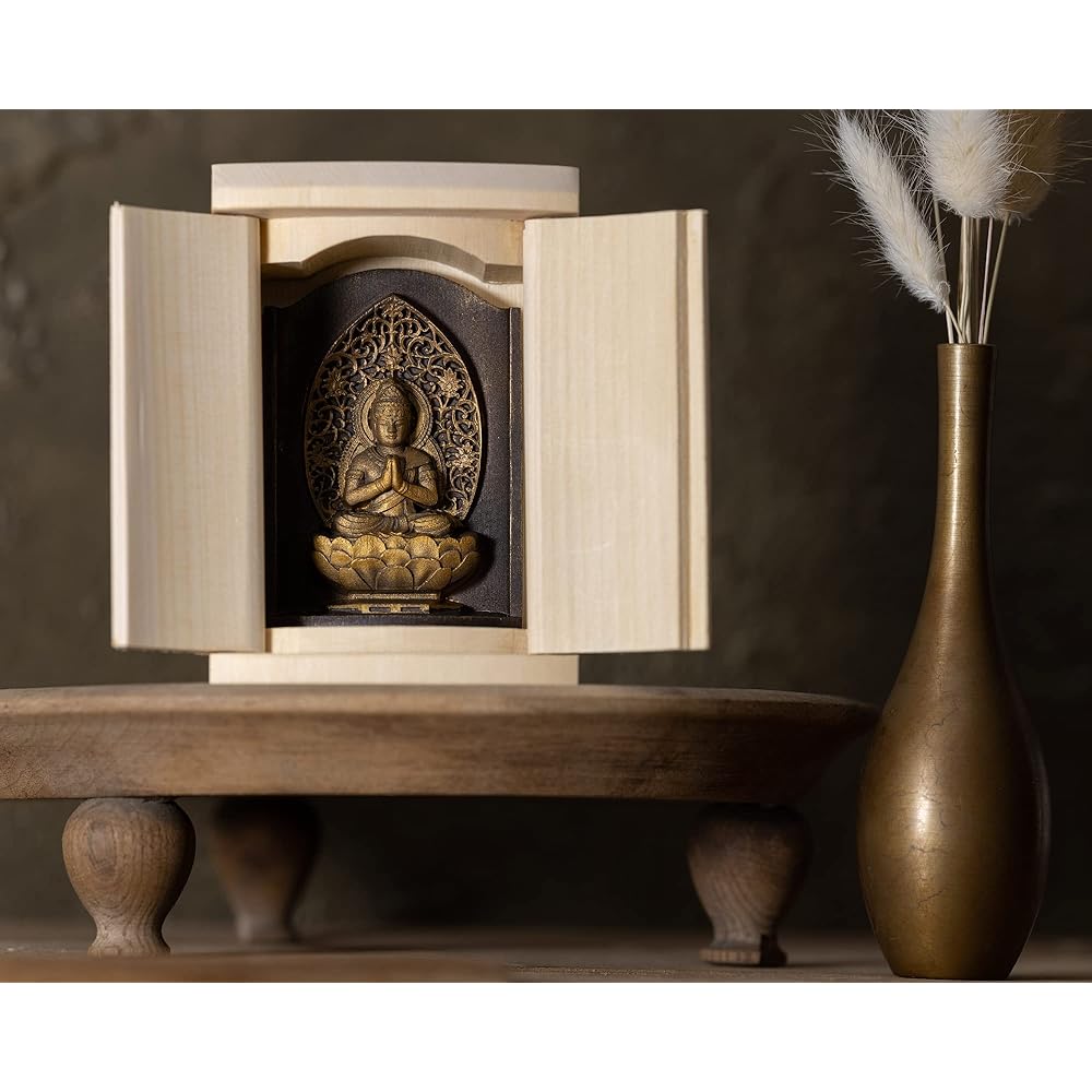 Zeku Seishi Bodhisattva Buddha statue with Zushi (golden antique finish) Teikakuzan Jujuin prayer _ Born in the year of the horse Zodiac amulet main image Zodiac (T00254-E