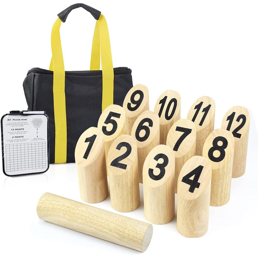 Wooden Toss Game Set, Number Blocks Toss Game, Outdoor Yard Lawn Game for Kids and Adults