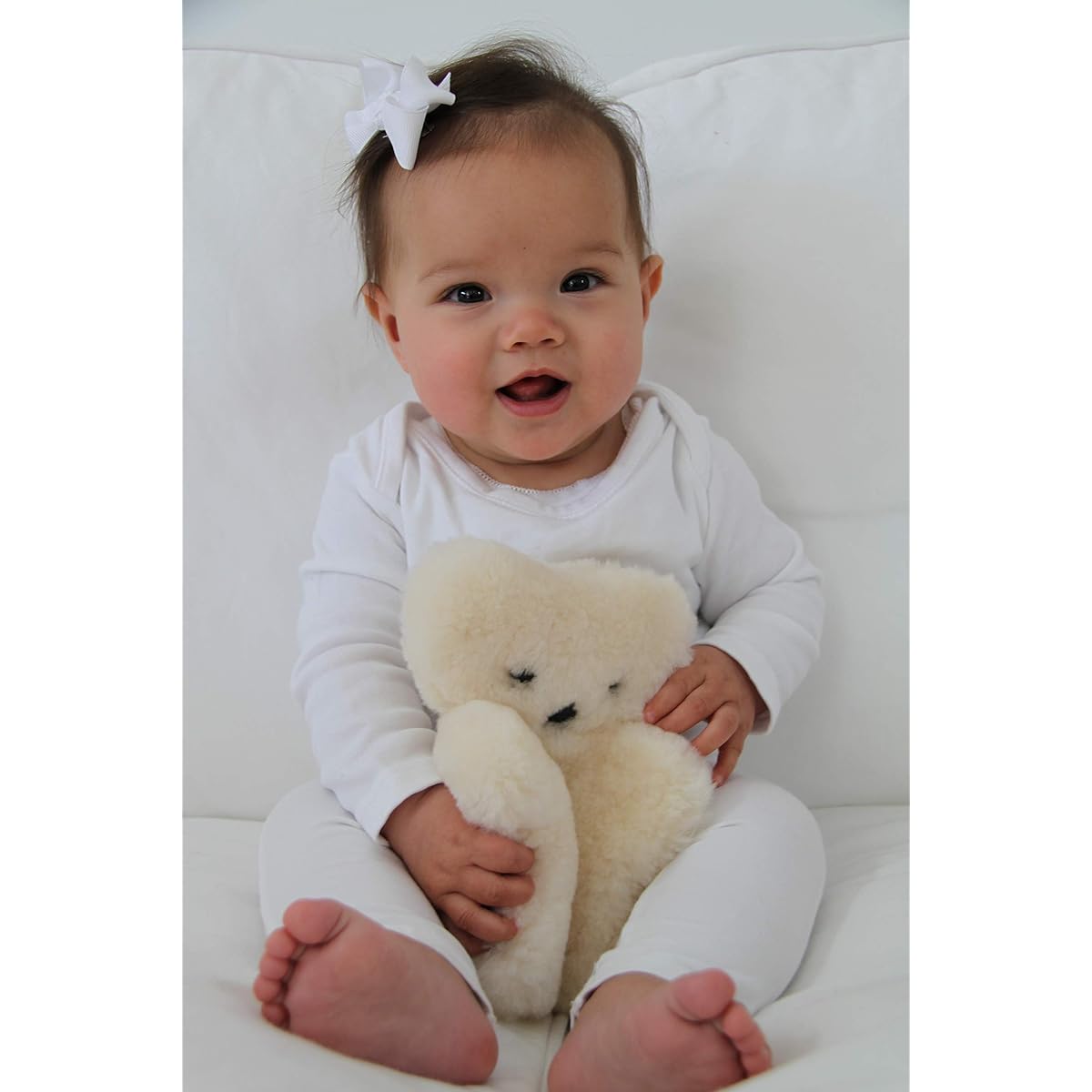 FLATOUTbear Baby 100% Australian Sheepskin Small Teddy Bear FO-milksml