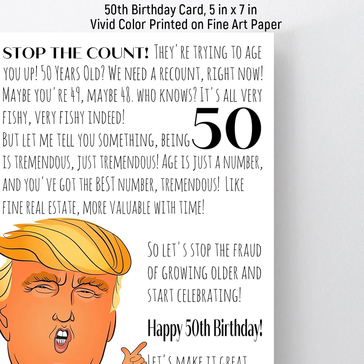 GIFTSFARM Funny 50th Birthday Card 50th Birthday Card for Women and Men Birthday Card Decoration Gift for Him or Her Turning 50 (5 x 7 Inch Birthday Card with Kraft Envelope)