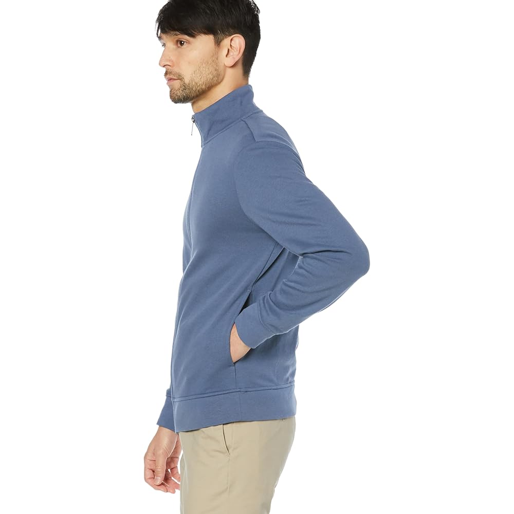 Men's Zip-up Sweatshirt Lightweight Mock Neck French Terry