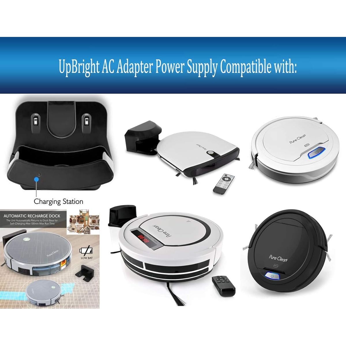 UpBright 19V AC/DC Adapter for Pyle Pure Clean PUCRC62 PUCRC90 PUCRC660 Battery Compatible 14.4V 850mA Smart Robot Mini Vacuum Cleaner DK18-190060H-U 19VDC 0.6A Power Cable Charger PSU