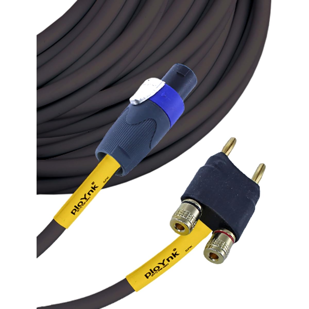 PLoynk Professional Audio Speaker Cable - 12 Gauge (50ft, Speaker to Banana)