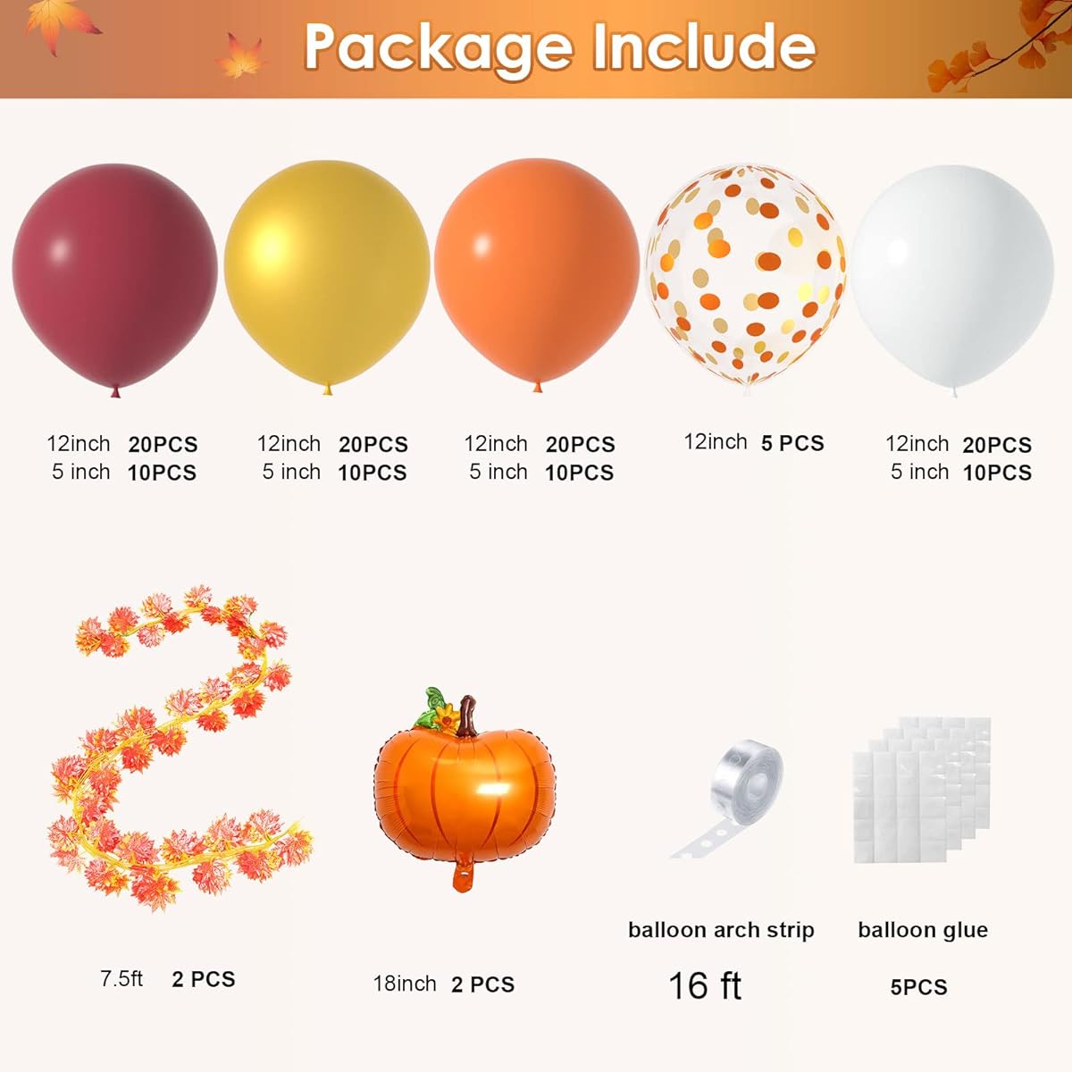 Autumn Balloon Arch Thanksgiving Balloon Arch Kit