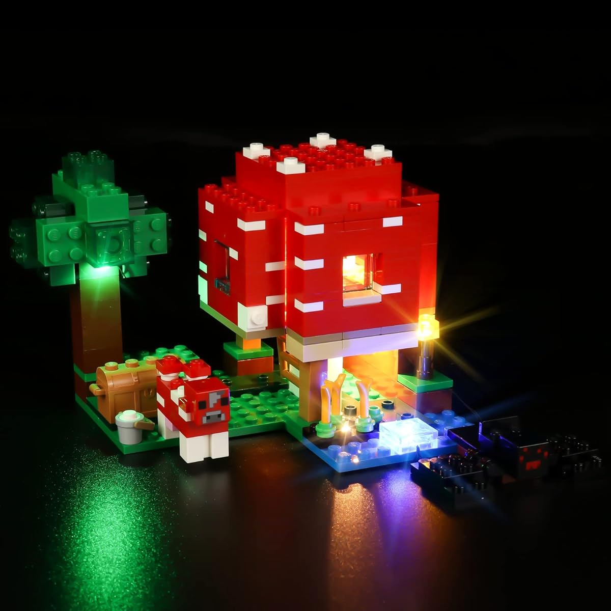 Cool Duck Lighting Kit LEGO Minecraft Mushroom House 21179 Assembly Kit LED Light Kit Compatible with LEGO The Mushroom House 21179 (Lights Only, No LEGO Model)