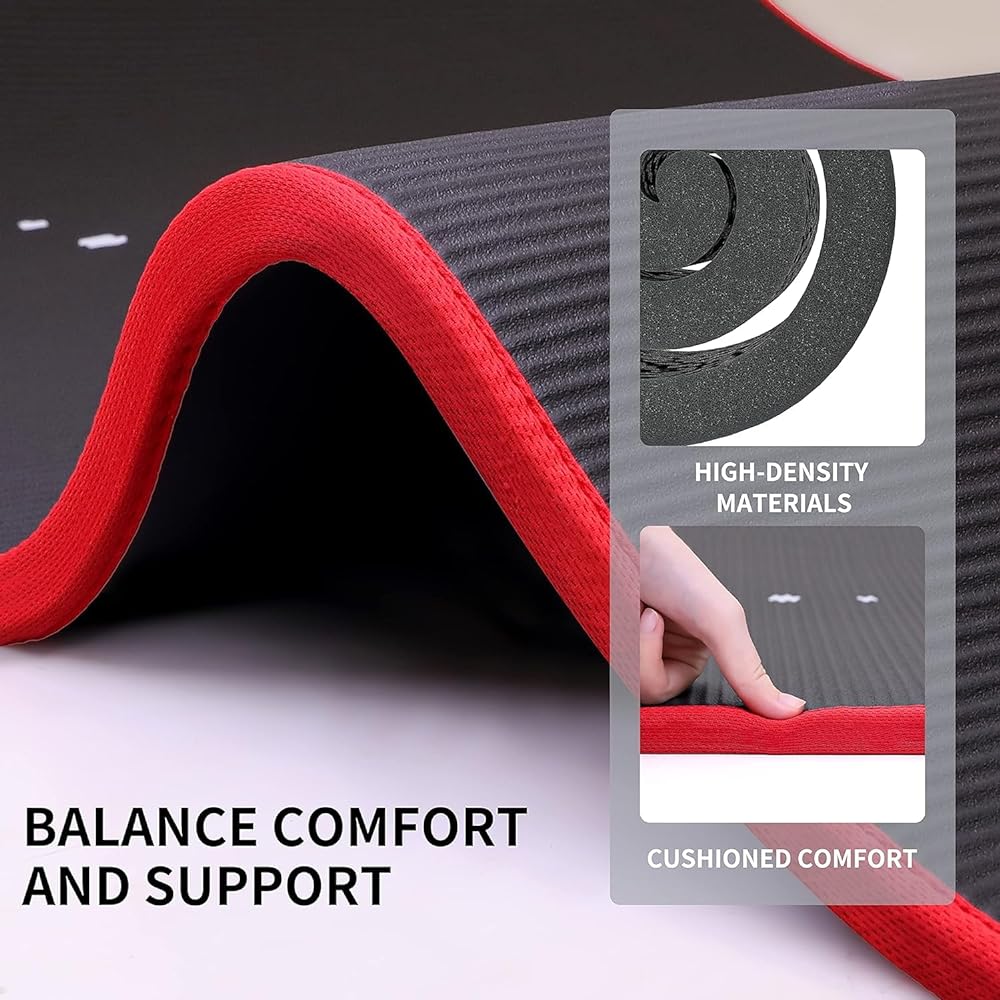 PROIRON Premium Stretch Mat Pilates Mat 10mm 15mm High Density NBR (Nitrile Rubber) for Exercise Fitness & Training with Carrying Strap