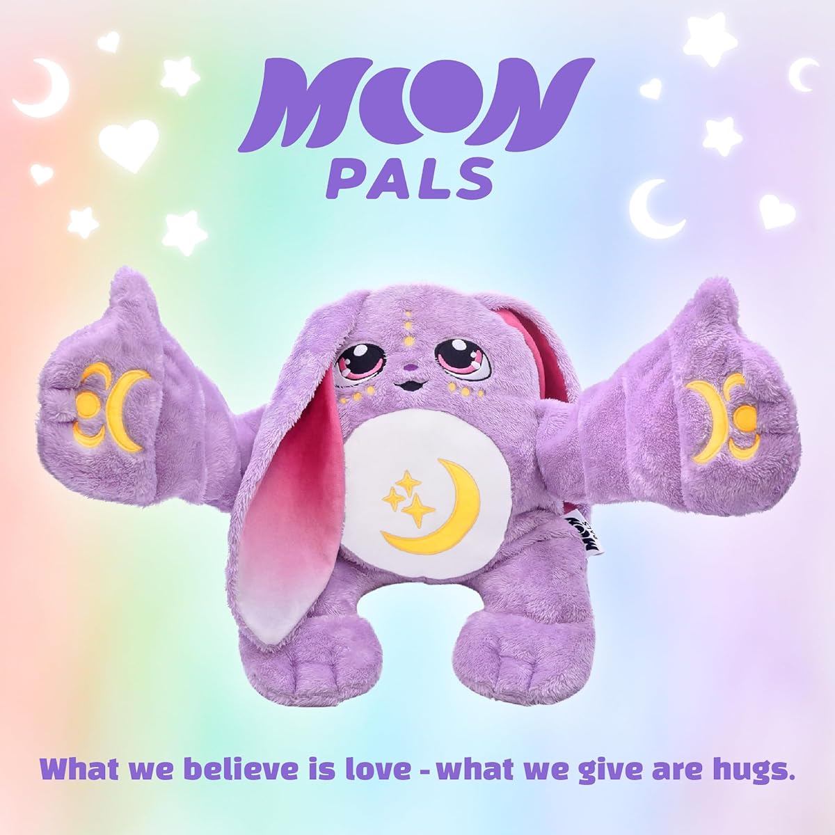 Moon Pals Opal - 22" 5lb Weighted Plush Toy for Anxiety, Deep Sleep & Relaxation, Giant Stuffed Animal, Huggable Weighted Plush Toy, Odorless, Weighted Plush Toy for Adults & Kids (Purple)