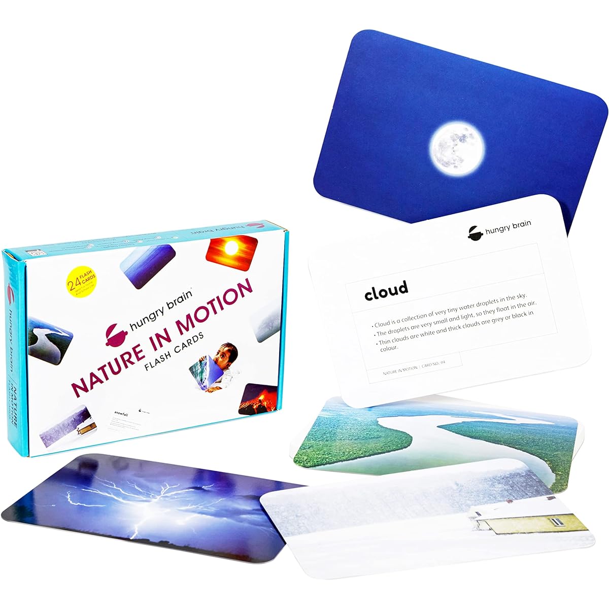 Hungry Brain Nature in Motion Flash Cards for Babies and Infants Early Learning & Stimulation l 8 months to 4 years Easy & Fun Way to Learn Learn with Real Images for Memory & Brain Development