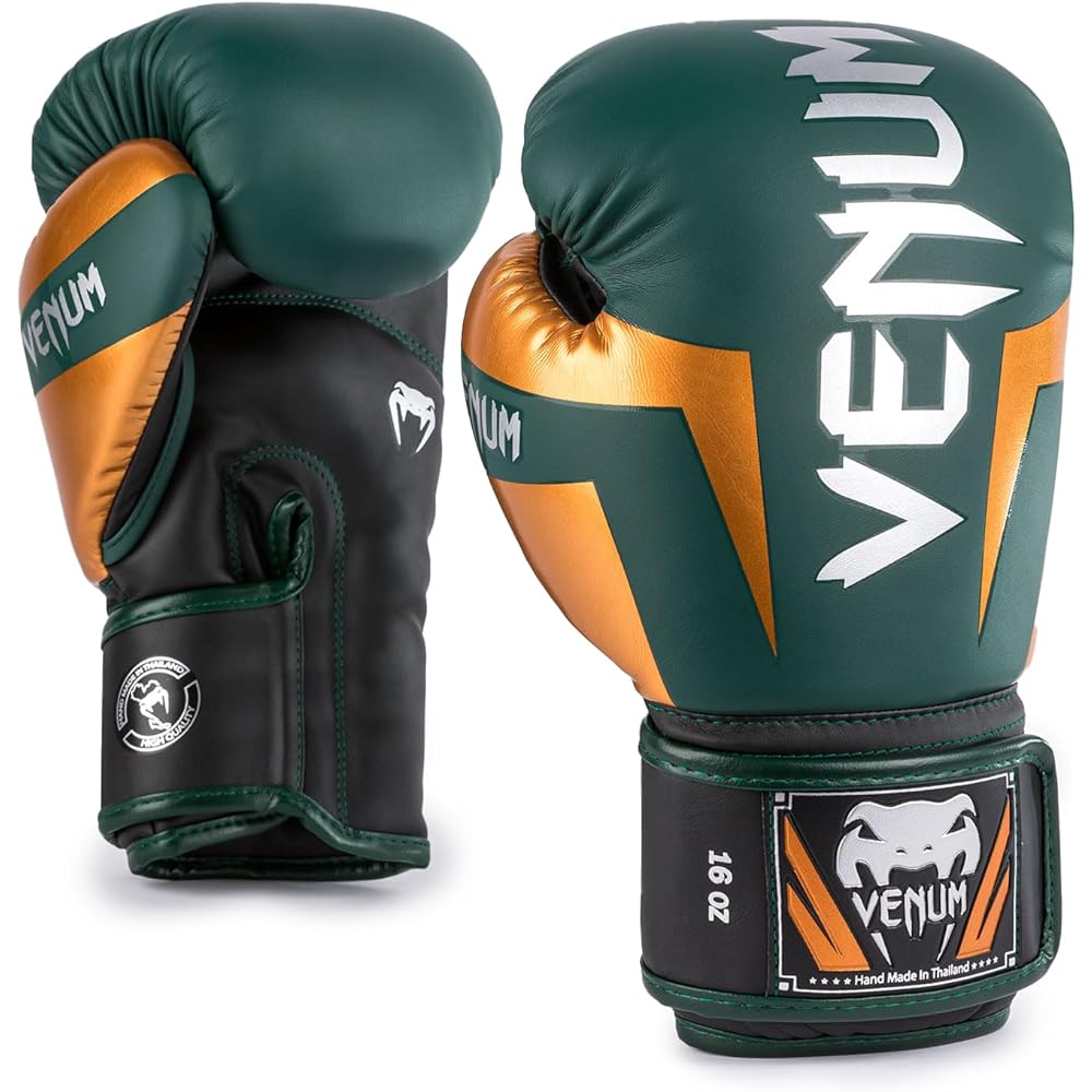 VENUM Boxing Gloves ELITE BOXING GLOVES (Green x Bronze x Silver) VENUM-1392-612 //Sparring Gloves Boxing Kickboxing Fitness