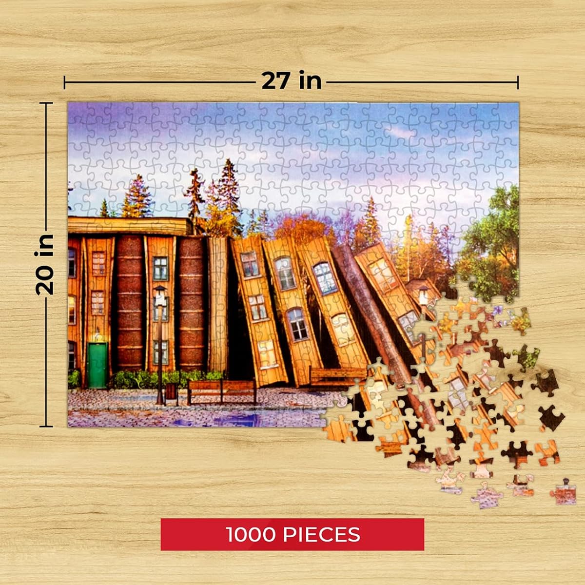 Arrow 1851 Fantasy Library 1000 Piece Puzzle for Adults & Kids | 27 x 20 Inch Jigsaw Puzzle Game with Extra Thick Pieces for Easy Fit | Made from Recycled Paper | Includes Bonus Poster