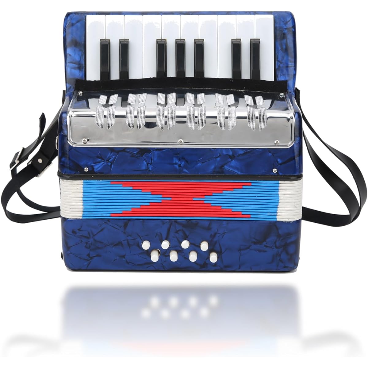 Accordion 17 Keys 8 Bass Accordion Musical Instrument Accordion Instrument Accordion Adjustable Strap Soft Sound Educational Instrument Portable Music Beginner Lover