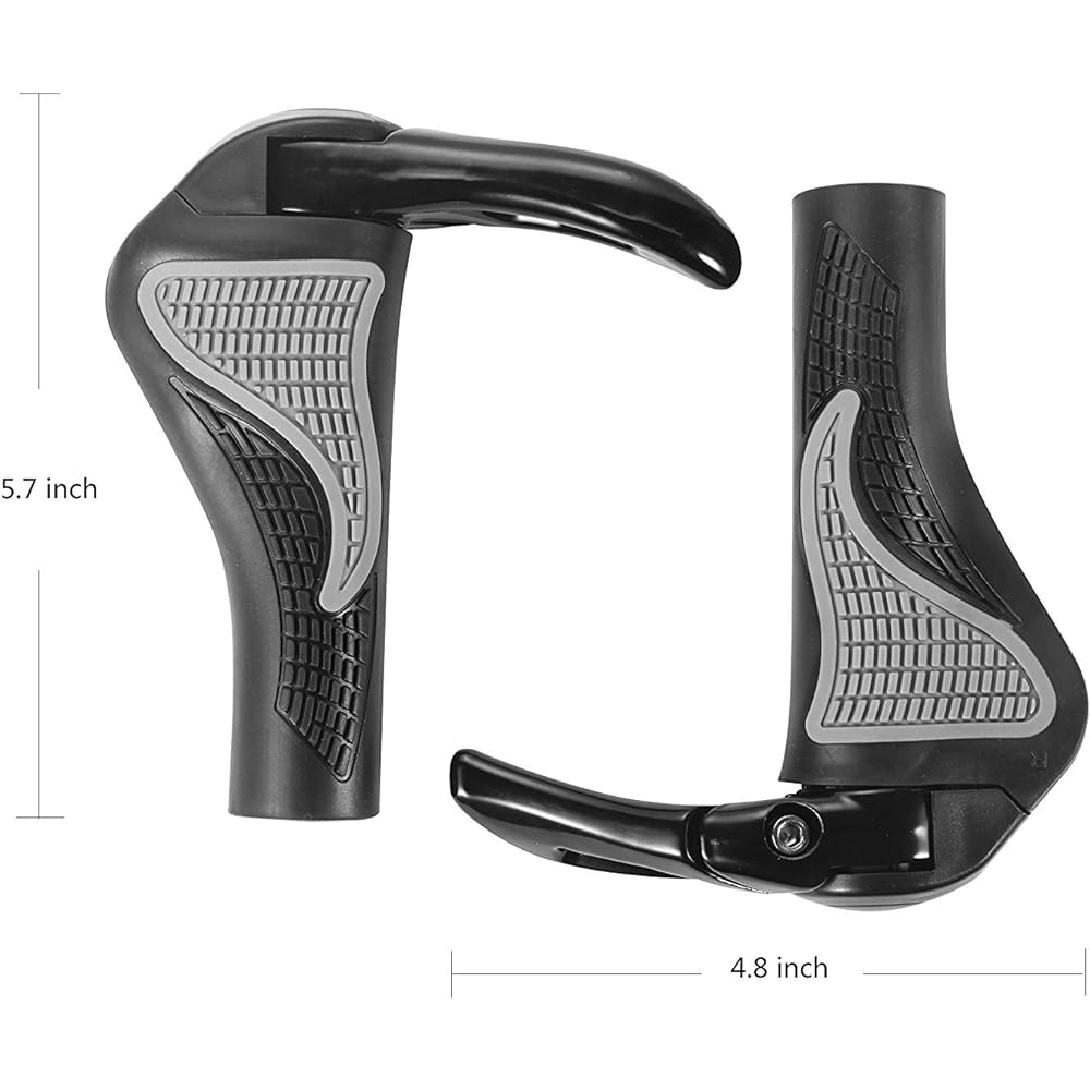 Bicycle Handlebar Grip MTB Grip Bar End Ergonomic Design with Bar End Suitable for Handlebar Diameter 22.2mm BY PRUNUS
