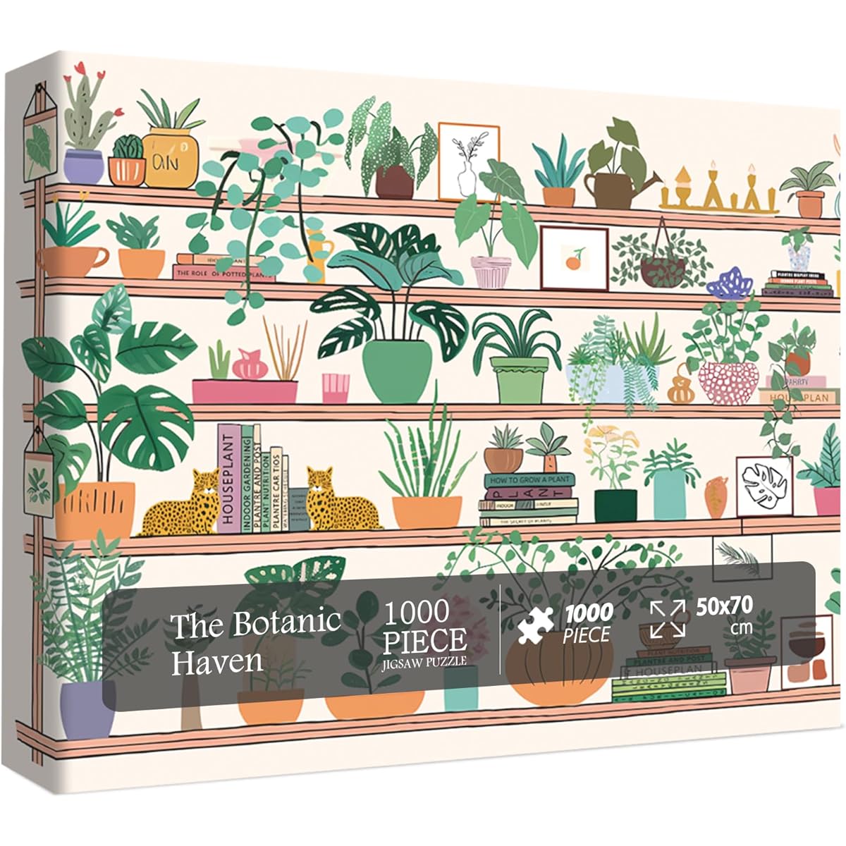 The Botanic Haven Puzzle for Adults 1000 Piece Natural Plants Jigsaw Puzzle Botanical Plants Green Potted Weed Puzzle for Adults