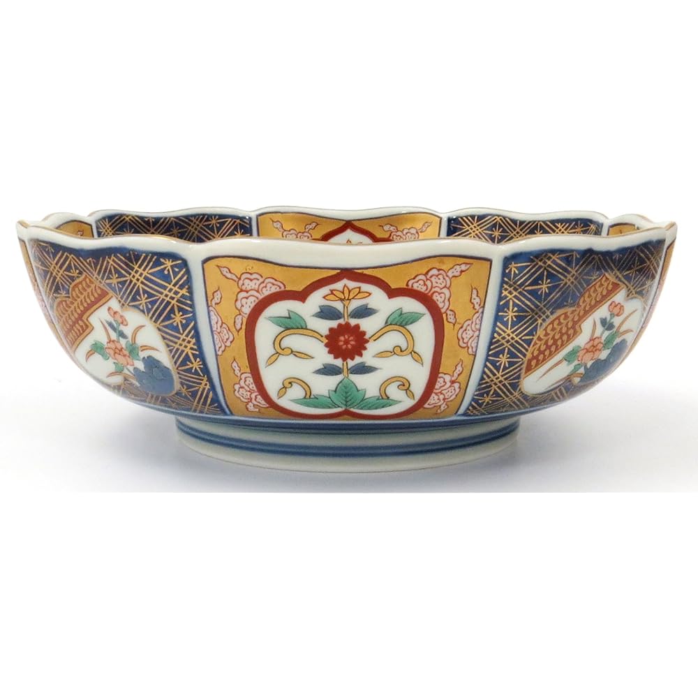 Ishimaru Ceramics (HASAMI Porcelain) Hasami Ware Rinkurou Kiln Gorgeous Old Imari Style Deposit Bowl Window Flower Painting 009089-656