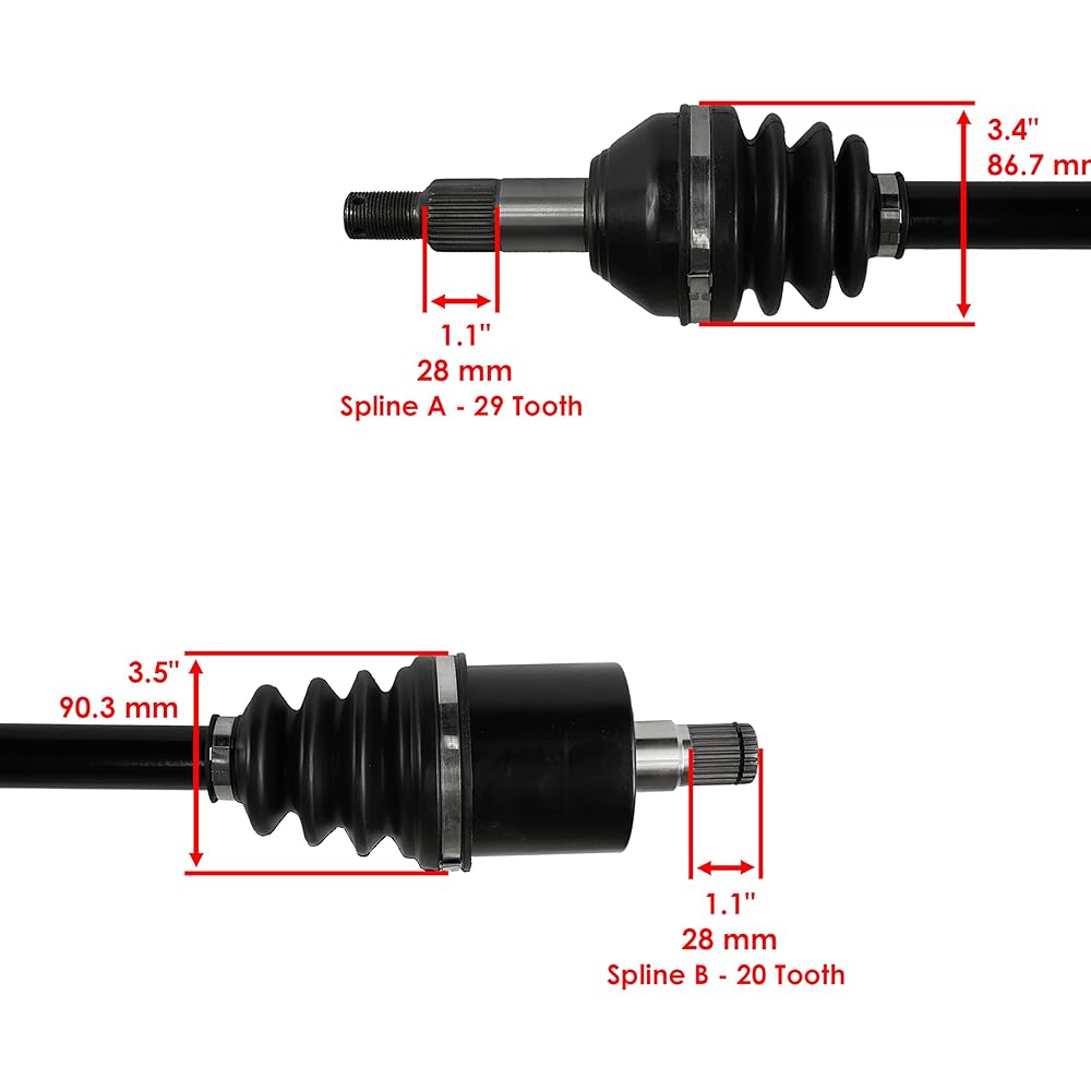 Caltric Rear Left and Right CV Joint Axle Compatible with Can-am 705502363 705502235 705502412