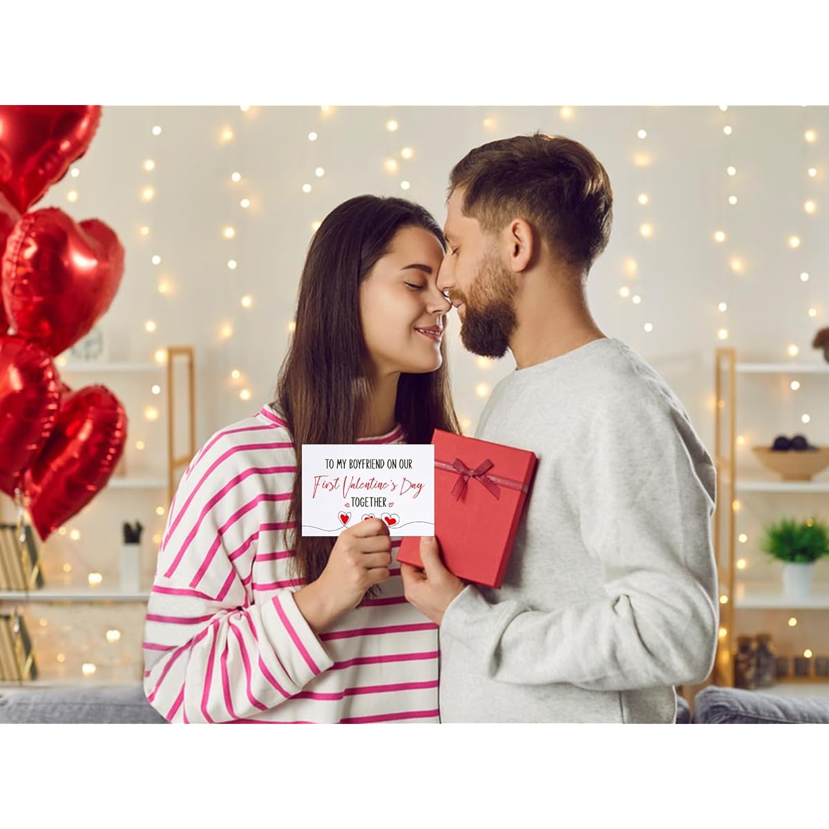 D24TIME Funny First Valentine's Day Card for Boyfriend