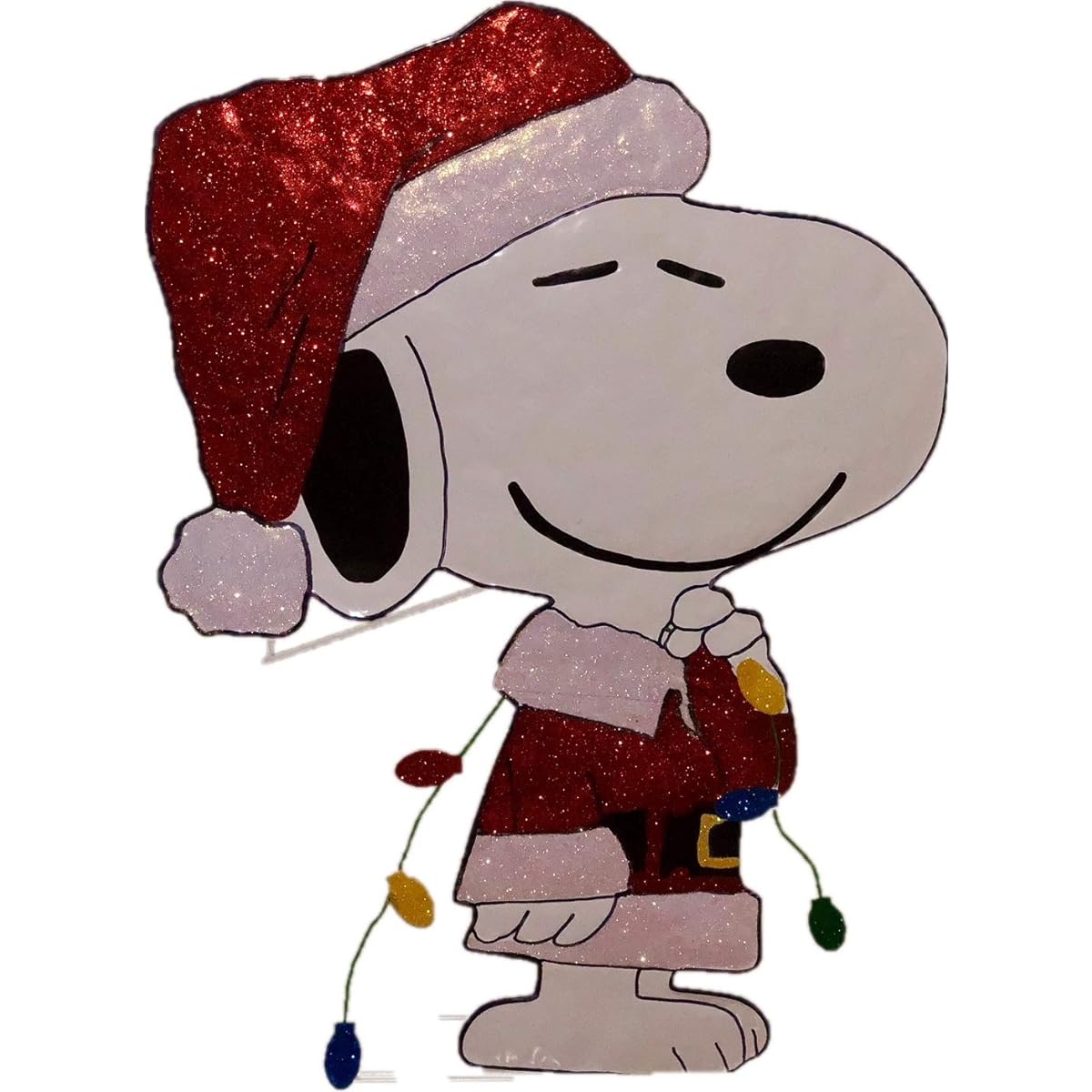 Snoopy in Santa Suit Hammered Metal Christmas Decoration 32"