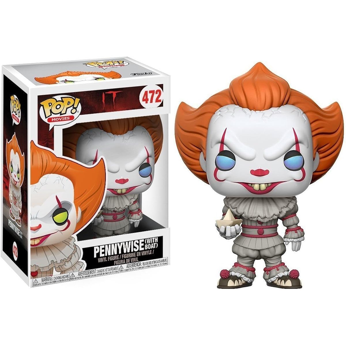 POP Stephen King's It - Pennywise the Boat Funko Vinyl Figure (Includes Compatible Box Protector Case) Multicolor 3.75"