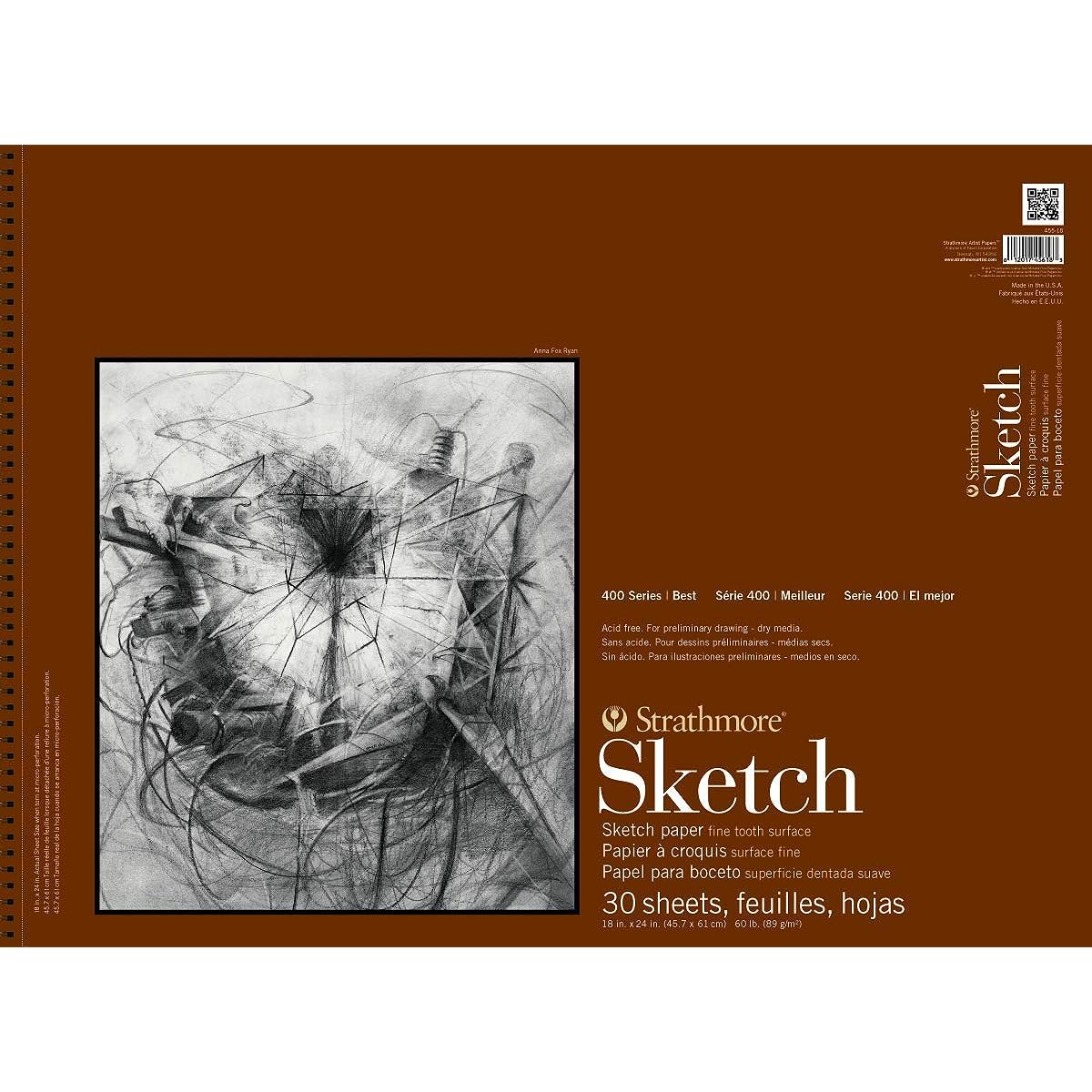 Strathmore STR-455-18 30 Sheet Sketch Pad, 18 by 24 by Strathmore