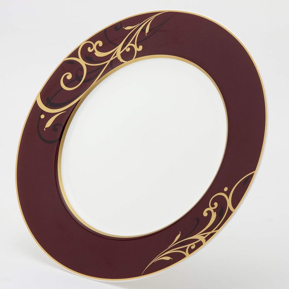 NARUMI Plate Dish Marron Gold Arabesque 27cm Brown Stylish A La Carte Plate Dinner Flat Plate Made in Japan 51640-1557