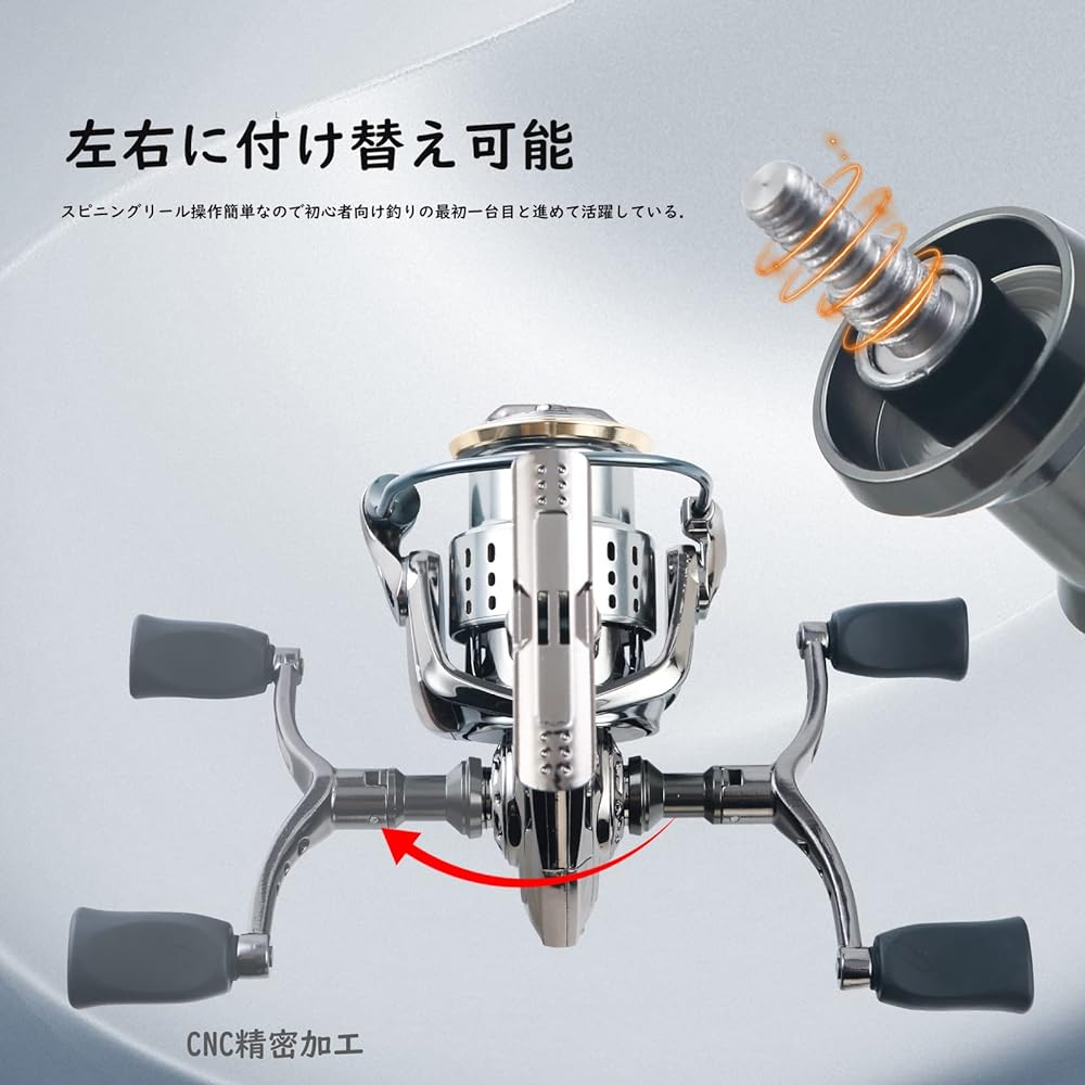 Dananier Ultra Light Spinning Reel High Gear 13+1BB Gear Ratio 5.2:1 Maximum Drag Force 8kg Freshwater Fishing Sea Fishing Flounder Seabass Trout Sabiki Reel Left and Right Interchangeable Handle 1000 2000 3000