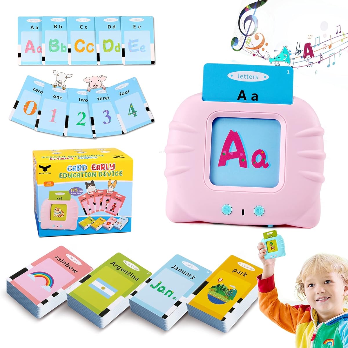 Learning Toys Flash Cards for Toddlers 2-4: 384 Sight Words Kindergarten Alphabet ABC Learning Cards Machine Tater Tots Pocket Vocabulary Toddler Learning Activities Gifts for 2 3 4 5 6 Year Old Girls Boys