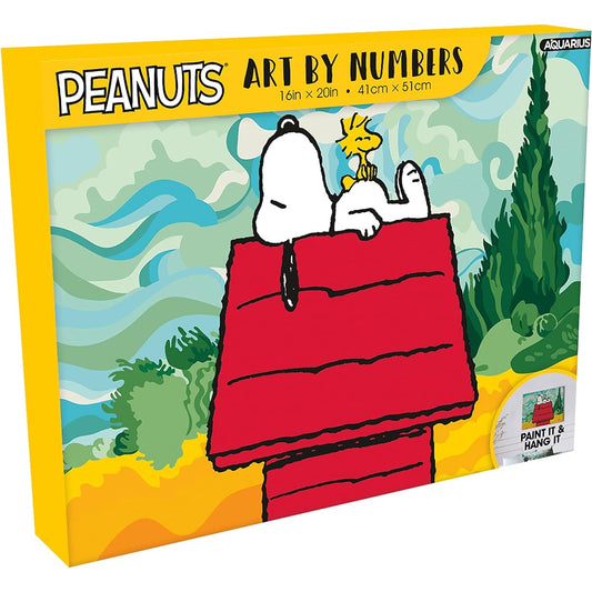 Aquarius Peanuts Snoopy Art by Numbers - 16x20 Inch Peanuts Themed Color by Number Book for Adults & Kids - DIY Color by Number Painting Kit for Beginners - Officially Licensed 88015