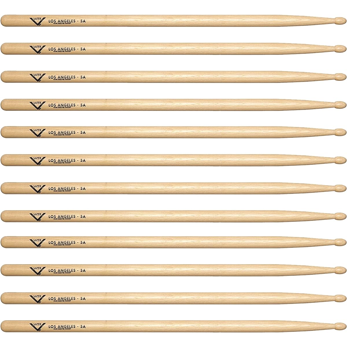 Vater Hickory Los Angeles 5A Wood Chip Drumsticks VH5AW (6 Pairs)