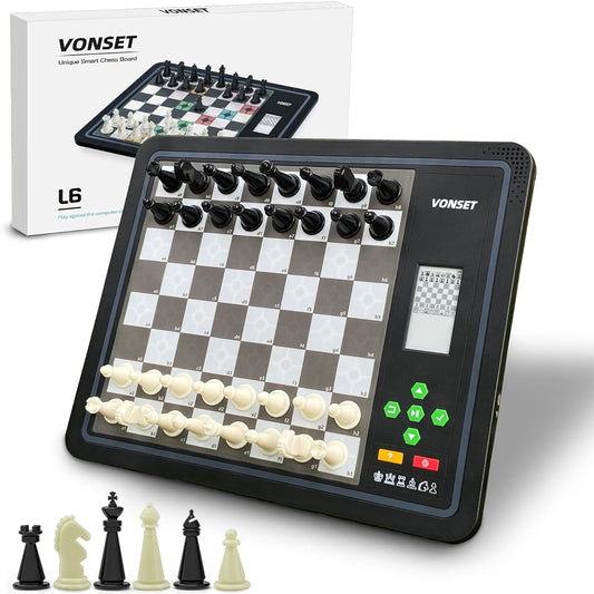 Vonset Core L6 Chess Computer Electronic Chess Set Computer Chess Board Game Chess Set for Adults and Kids Electronic Chess Board for Beginners Chess Lovers Electronic Chess Board Electronic Chess Board