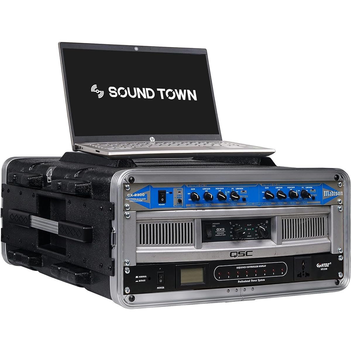 Sound Town Lightweight 4U PA DJ Rack/Road Case ABS Construction 19" Depth Heavy Duty Latch (STRC-A4U)