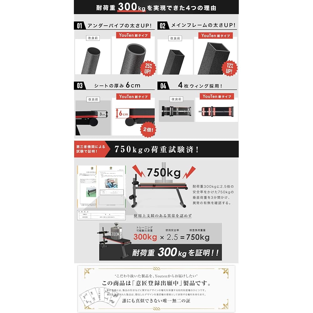 YouTen Training Bench, Incline Bench, Decline Bench, Flat Bench, Easy Angle Adjustment, Convenient Storage, Adjustable Bench Press, Muscle Training