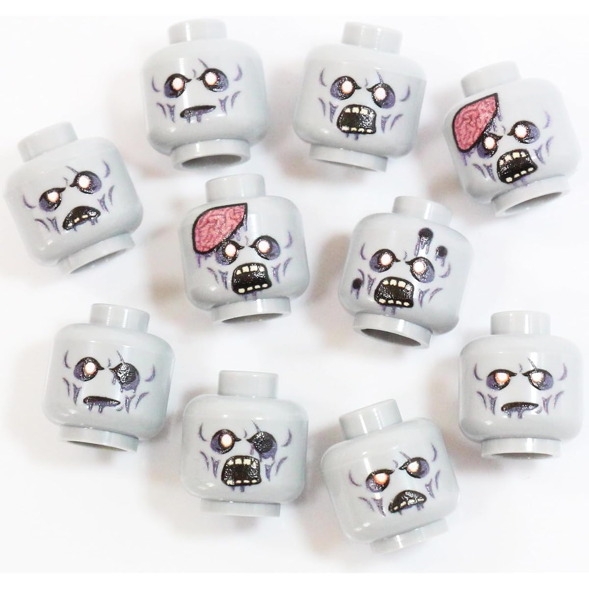 BrickTactical Zombie Head Pack for Minifigures