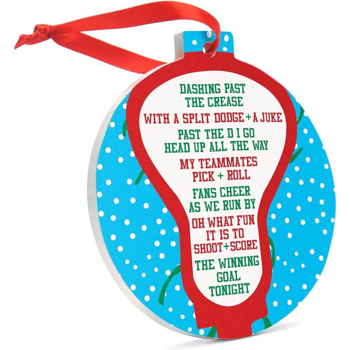 Players Jingle All The Way Ornament | Guys Lacrosse Porcelain Ornaments by Chalktalk Sports | White