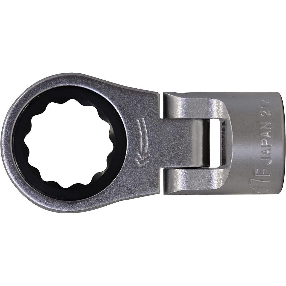 TONE Flex Ratchet Glasses Socket HP3RM-19F Drive Angle 9.5mm (3/8") Width across Flats 19mm Plated
