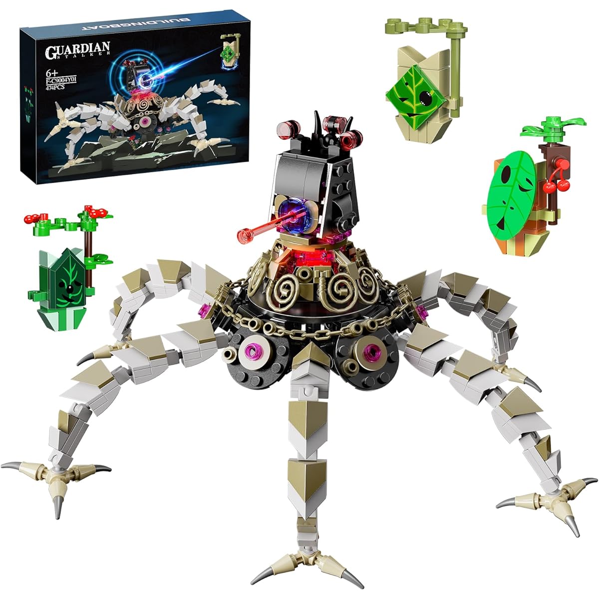 Guardian Building Kit with Lights Guardian Stalker Action Figure with 3 Mini Korok Collector Game Building Set Festival Gift for Fans and Friends (474 Pieces)