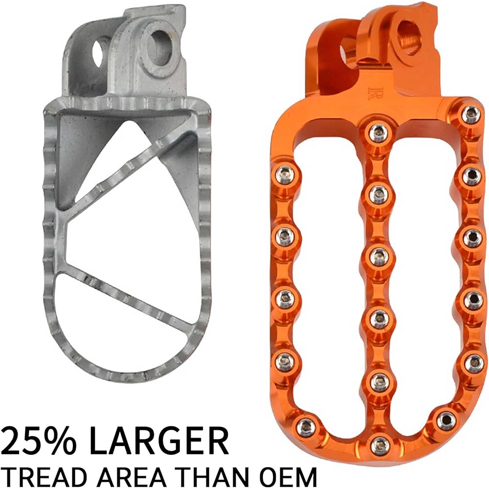 Rippin Moto ADV XW Footpegs for KTM Enduro & Adventure R Motorcycle | Compatible with KTM Enduro 690 & Adventure 790 890 950 1090 1190 1290 (Orange)