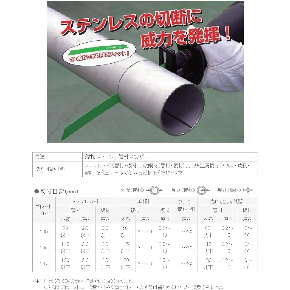 HiKOKI Curved Saber Saw Blade Reciprocating Saw Blade No.146 (Total length 200mm) (50 pieces) 0000-3464