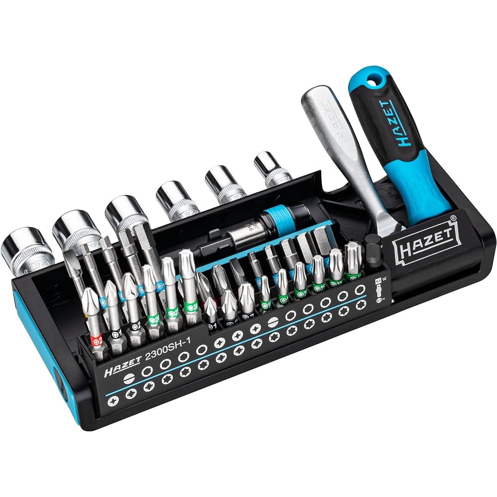 HAZET Smart Holder Tool Holder Tool Bit 39-Piece Set Drive: Hexagonal 6.3 (1/4 inch) Square 6.3 mm (1/4 inch) Compact [Japanese regular import product] 2300SH-1