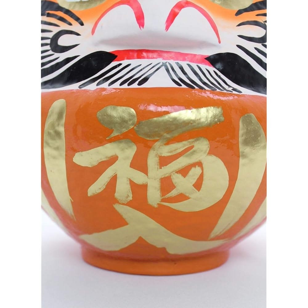 Takasaki Daruma Orange New Model 38x34x39cm Prayer for Winning/Cooperation HKDM-NEW-OR-16