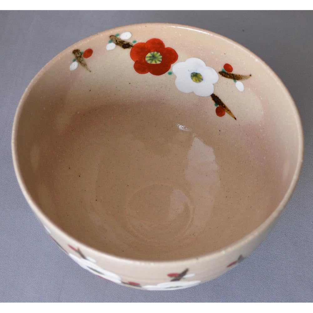 Maeken Kyo ware Kiyomizu ware Hokuya kiln Matcha bowl Plum K3-1
