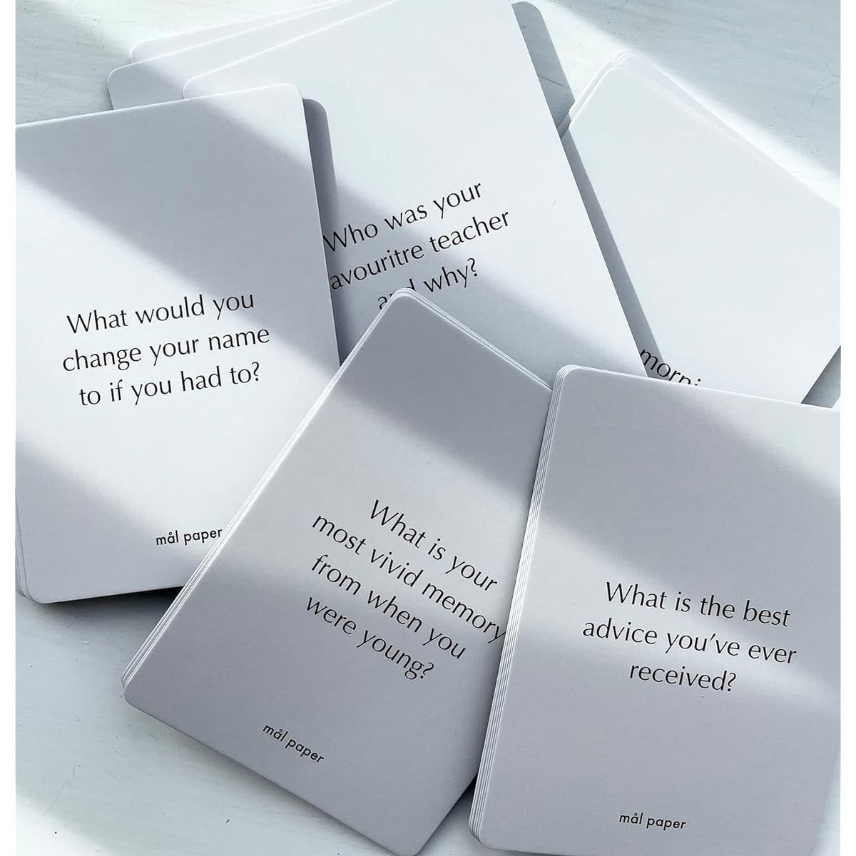 Mal Paper Story of Us Card Deck - Pack of 100 Discussion Prompts for Engaging, Open and Meaningful Conversations. A Powerful Tool for Relationships, Deep Connection and Mindfulness Gifts for Men and Women.