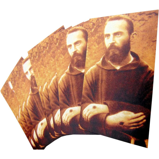 Saint Pado Pio Holy Card Set with Prayer on the Back Patron Saint 10 Pack