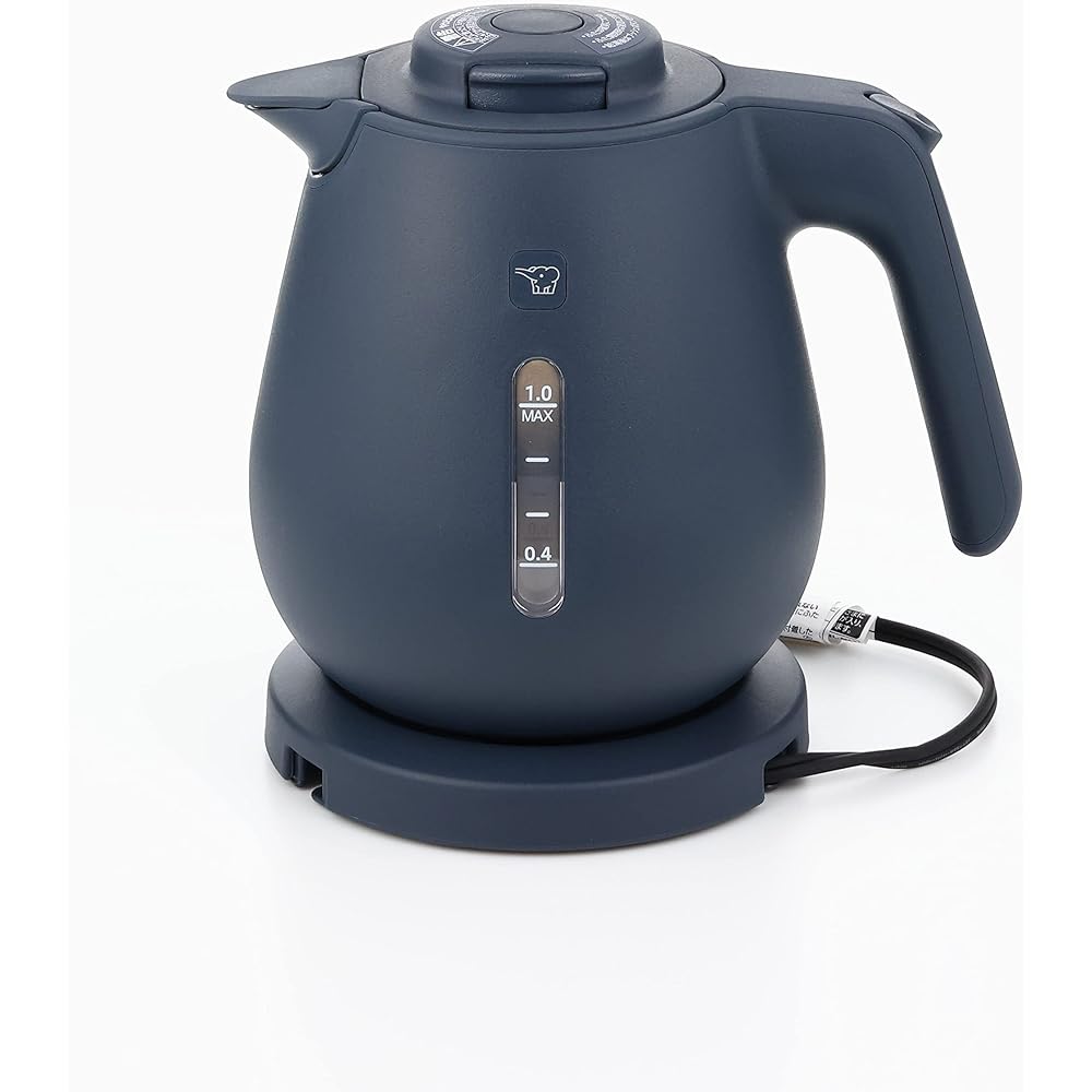 ZOJIRUSHI [Old model/Limited stock] Zojirushi electric kettle 1.0L Compact One cup takes about 60 seconds Safe design Clean Dust block High power 1300W Dark navy CK-DA10-AD
