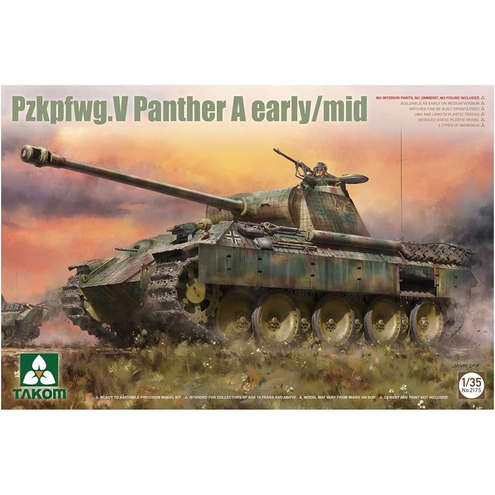 Tacom 1/35 German Army Panther A Type Early/Middle Model Plastic Model TKO2175